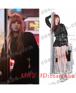 blackpink リサ KILL THIS LOVE 私服 コスプレ衣装 通販 黒いセット パーカー＋スカート ブランド 即納