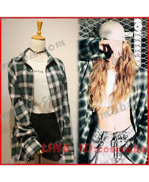 blackpink lisa ブラックピンク KILLTHISLOVE 打歌服 応援服 通販 服 チェックシャツ リサ 即納