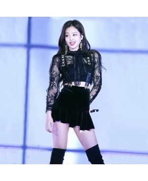 blackpinkキム・ジェニーjennie衣装韓国アイドルブルピンダンス服装ステージオシャレレス素材セックシーセット韓流アイドル衣装ｍｖ服装コスプレ通販